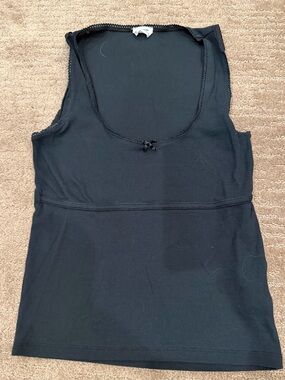 Cotton On Black Scoop Neck Sleeveless Cotton Women's Tank Top